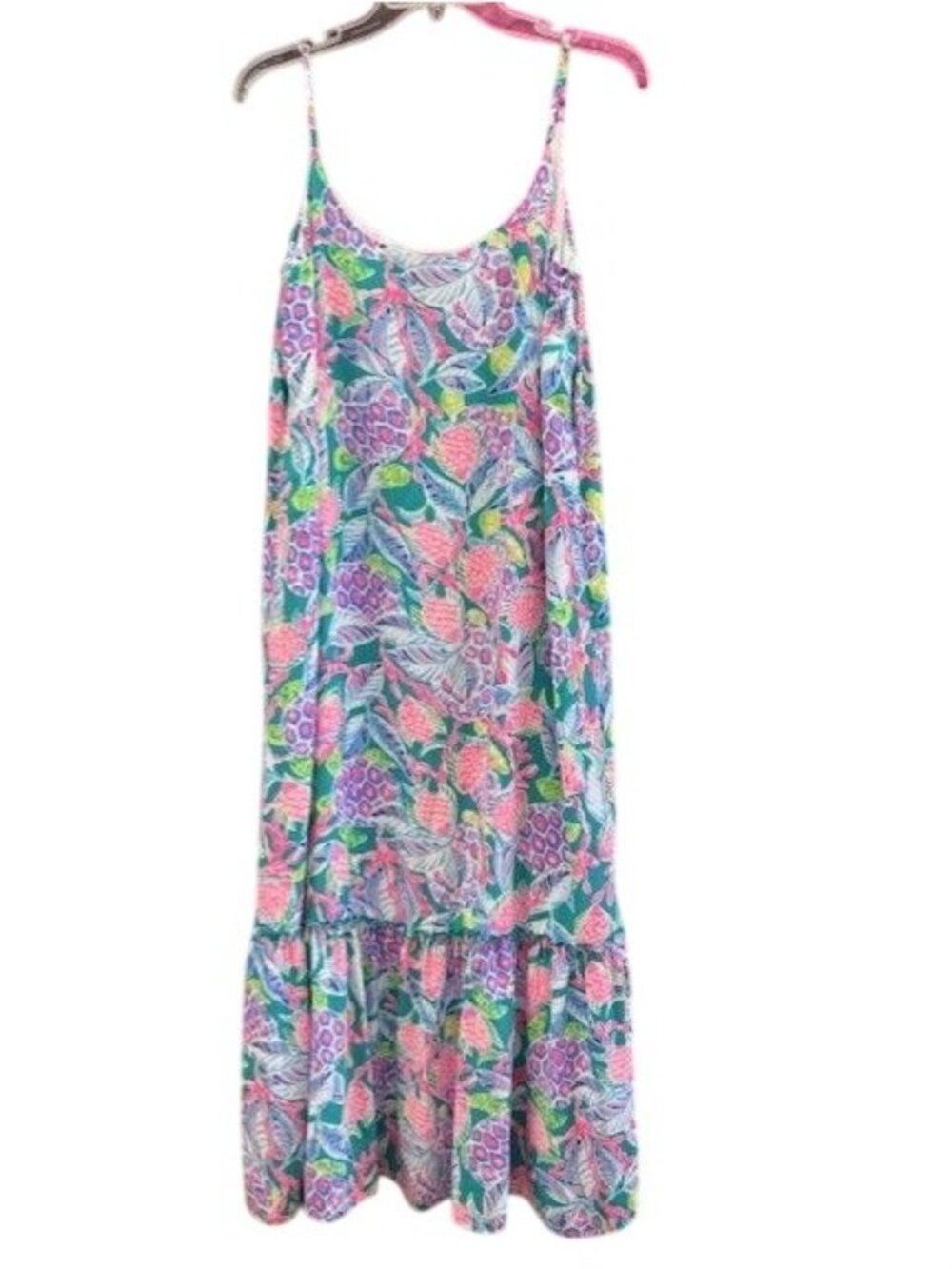 Lilly Pulitzer Floral Print Sleeveless Maxi Dress With Tiered Hem - Size M